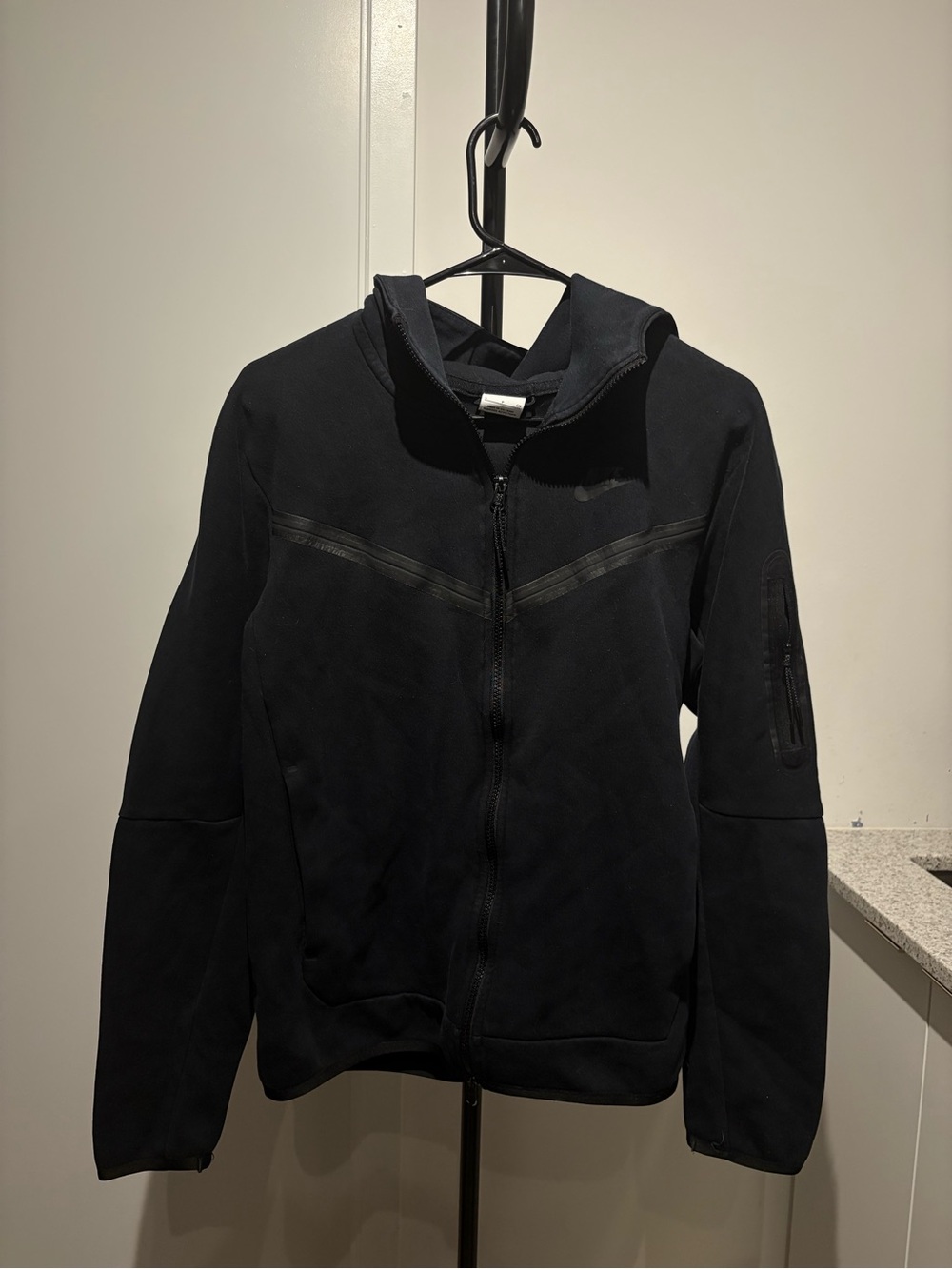 Men's Black Lightweight Hooded Shirt Jacket